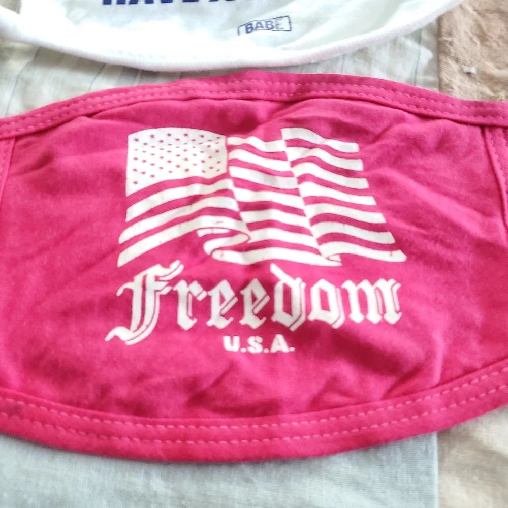 Masks of Honor Washable Reusable Cotton Pink Face Mask w/Flag Freedom USA‎ OSFM